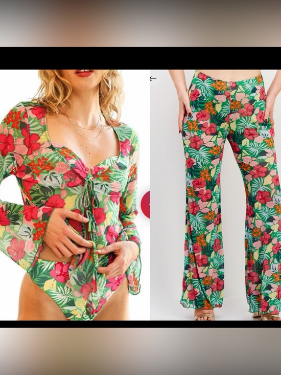 Dippin Daisy Tops - Dippin Daisy Women's Hit The Highway Top/ Floral Printed Wide Leg Pants
SET L